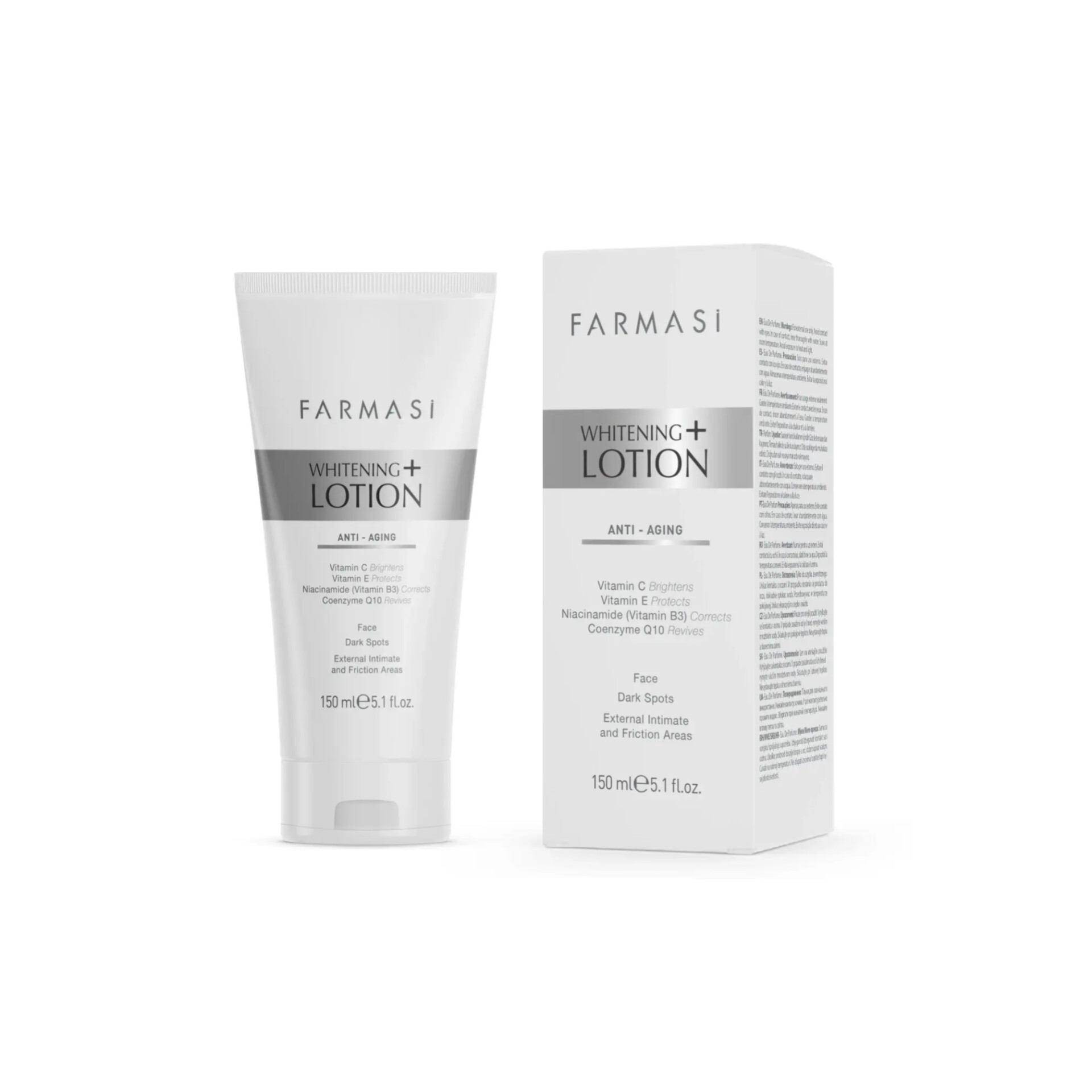 InShot_20251026_221541360 لوسیون روشن کننده و ضد پیری فارماسی FARMASI مدل WHITING+LOTION حجم 150 میلی لیتر - تصویر 1