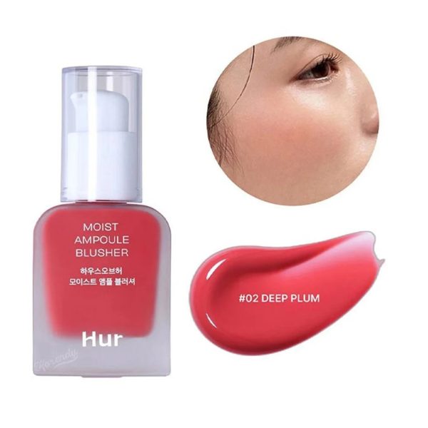 رژگونه سرمی آبرسان هوس آو هور رنگ HOUSE OF HUR Moist Ampoule Blush| Deep plum 02