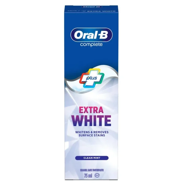 خمیردندان اورال بی| سفیدکننده اکستر| 75 میل| Oral-B Complete Extra White Clean