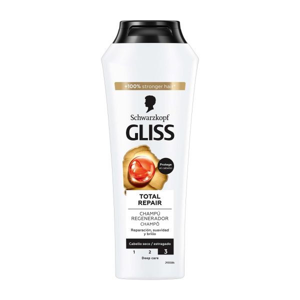 💎 شامپو مو گلیس ترمیم‌کننده قوی موهای خشک و آسیب‌دیده مدل Total Repair Schwarzkopf Gliss Total Repair Shampoo – Deep Repair & Strengthening