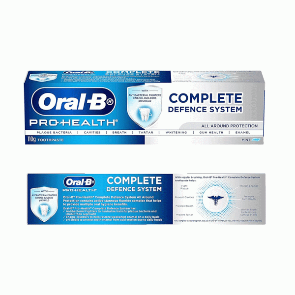 خمیر دندان Oral-B Pro Health Complete Defence|اورال بی پرو هلث 110 میل| محافظت کامل از دندان و لثه