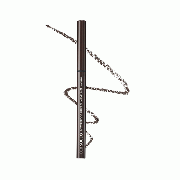خط چشم فوق باریک Eco Soul Powerproof Super Slim از برند The Saem| رنگ قهوه ای Br01