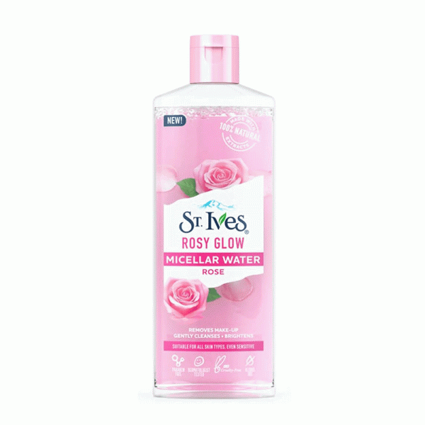 ✨ میسلار واتر روشن‌کننده و طراوت‌بخش St. Ives مدل Skin Rosy Glow (Dull Skin)