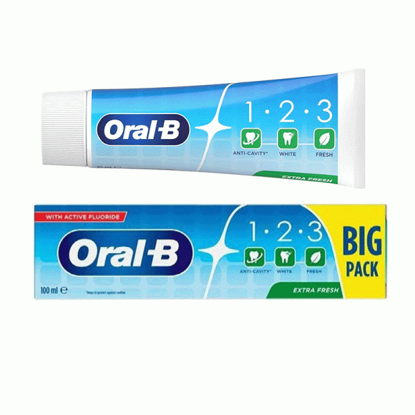 🦷 خمیر دندان Oral-B 123 Extra Fresh Toothpaste – تمیزی عمیق و نفس تازه در هر بار مسواک
